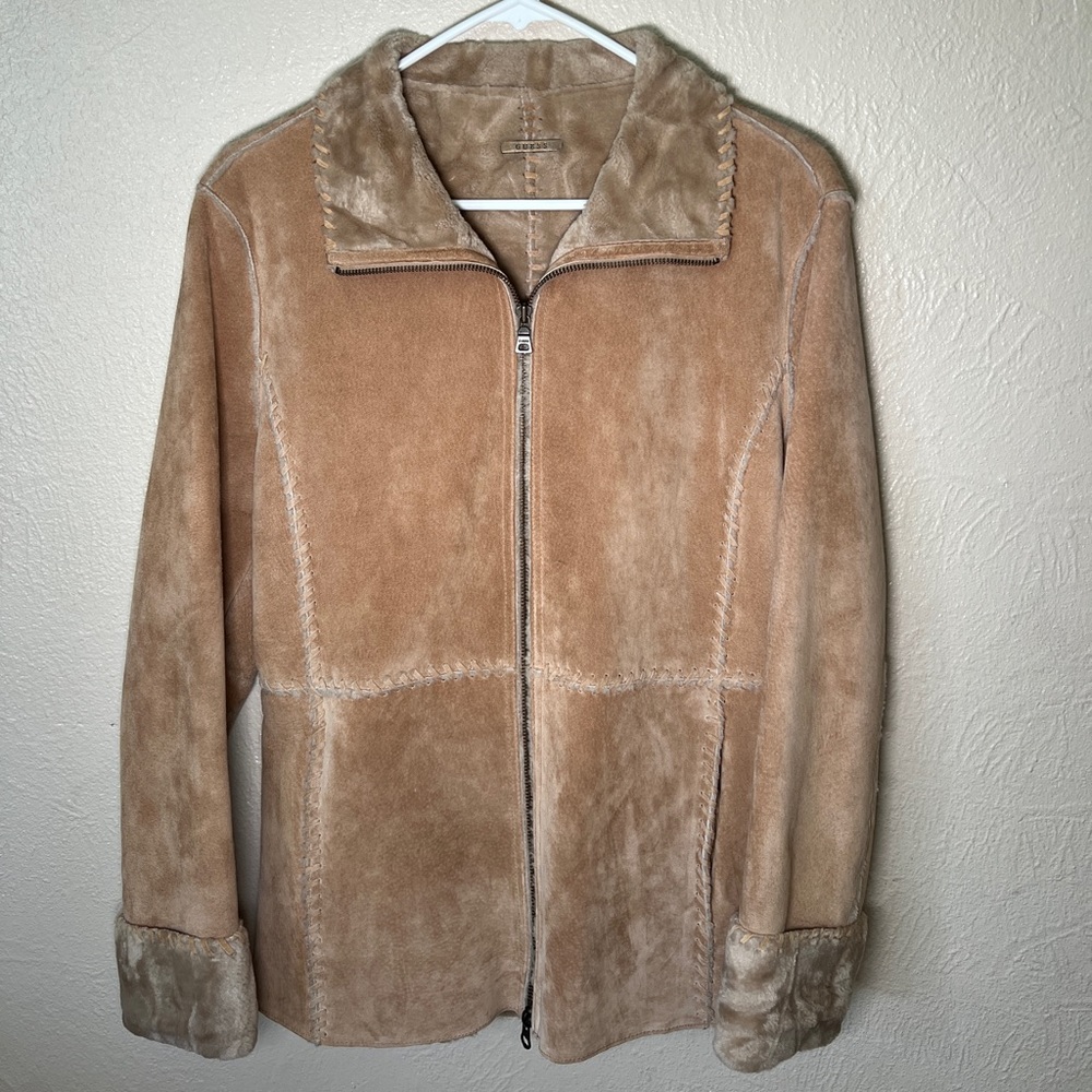 Tan leather jacket